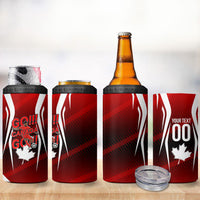 Custom Canada Soccer Player 4 in 1 Can Cooler Tumbler Go Canada Maple Leaf