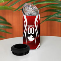 Custom Canada Soccer Player 4 in 1 Can Cooler Tumbler Go Canada Maple Leaf