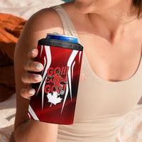 Custom Canada Soccer Player 4 in 1 Can Cooler Tumbler Go Canada Maple Leaf