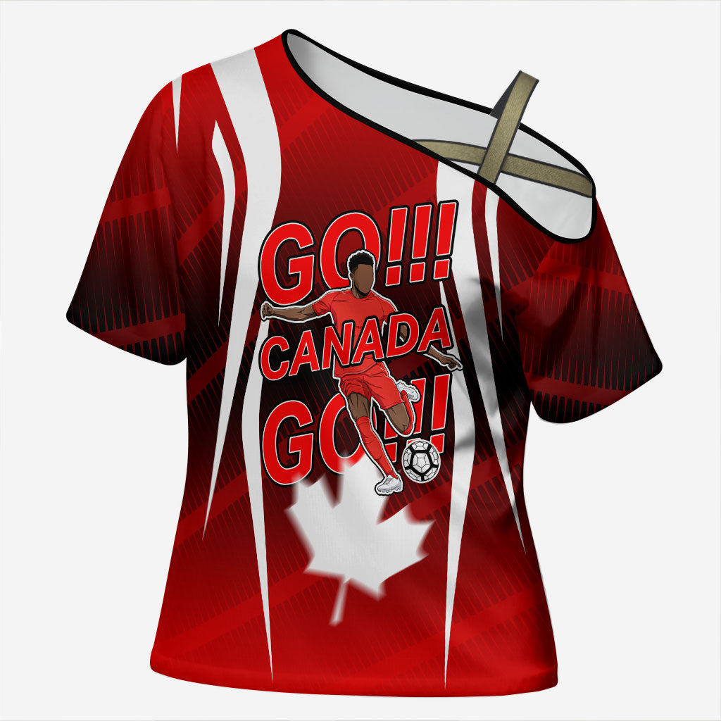 Custom Canada Soccer Player Cross Shoulder Shirt Go Canada Maple Leaf