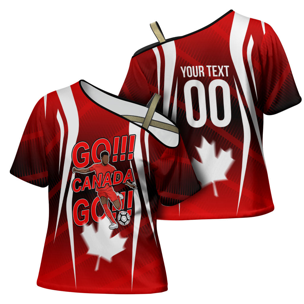 Custom Canada Soccer Player Cross Shoulder Shirt Go Canada Maple Leaf