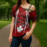 Custom Canada Soccer Player Cross Shoulder Shirt Go Canada Maple Leaf