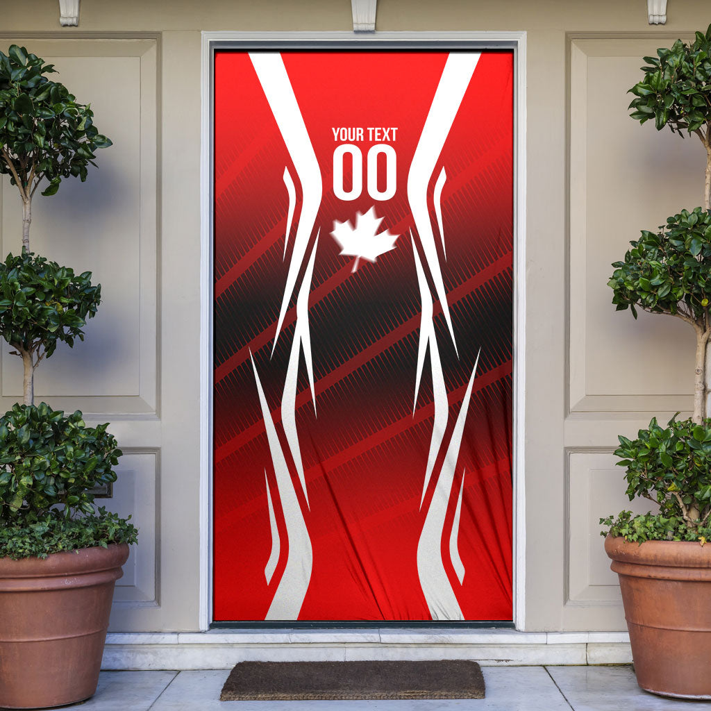 Custom Canada Soccer Player Door Cover Go Canada Maple Leaf