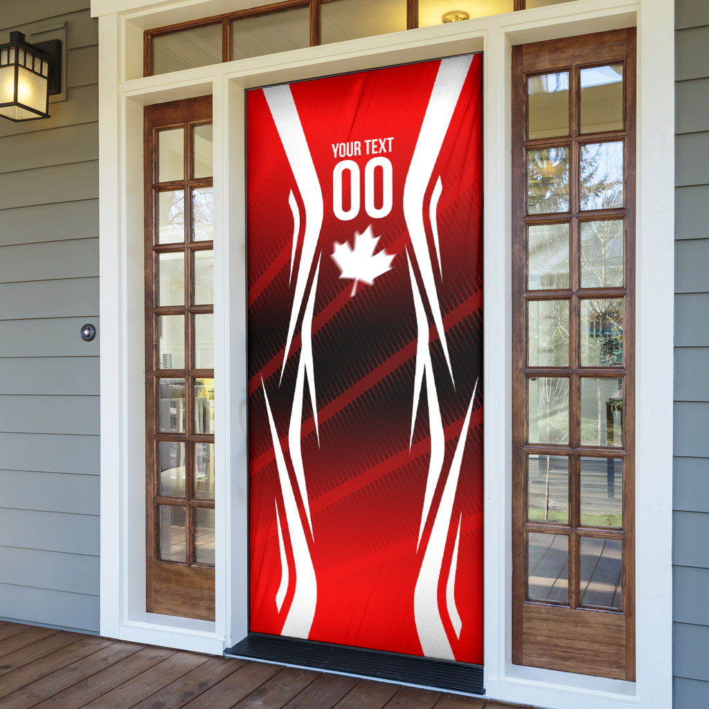 Custom Canada Soccer Player Door Cover Go Canada Maple Leaf