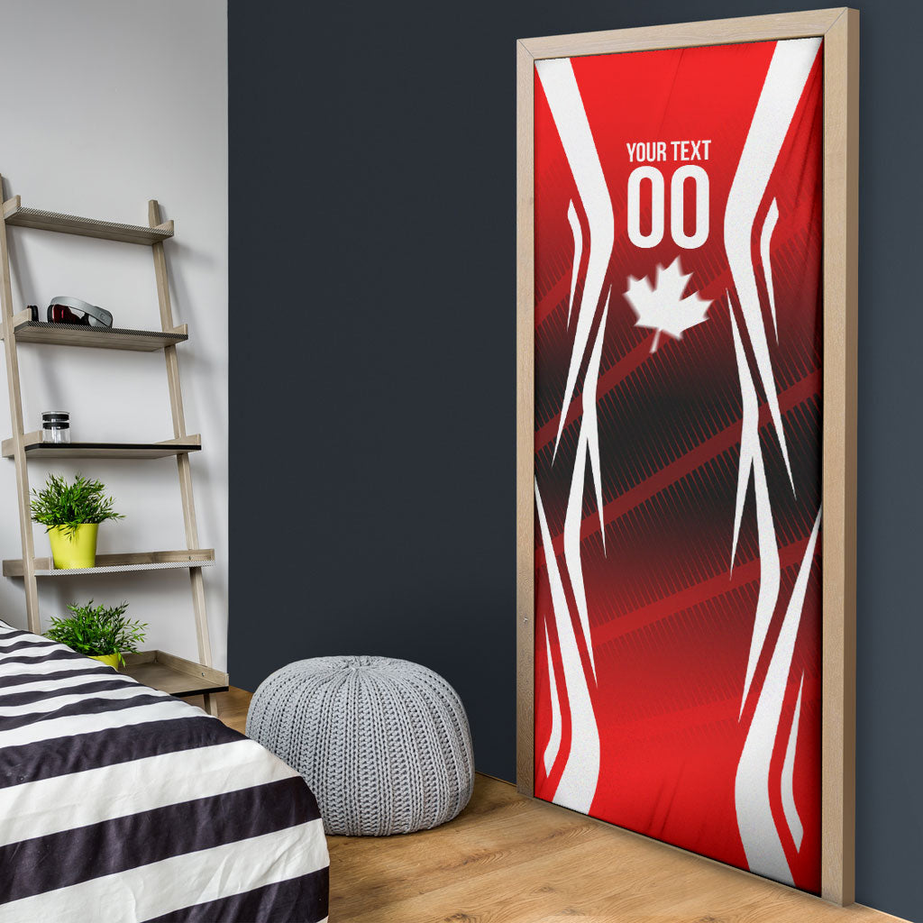 Custom Canada Soccer Player Door Cover Go Canada Maple Leaf