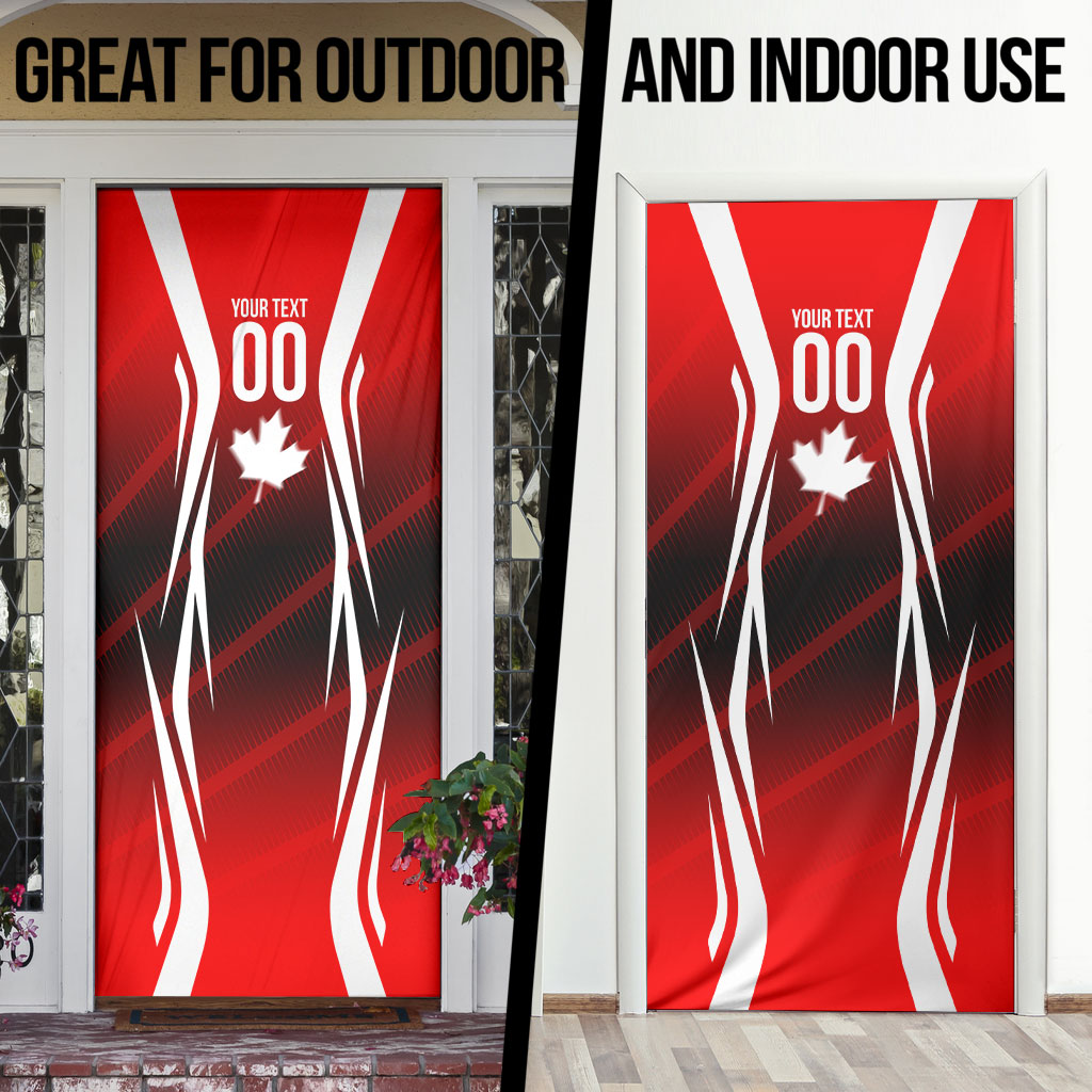 Custom Canada Soccer Player Door Cover Go Canada Maple Leaf
