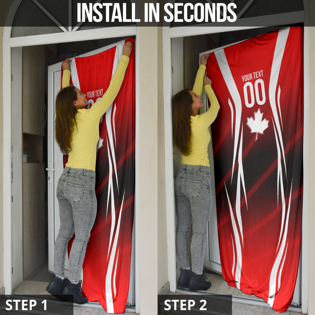 Custom Canada Soccer Player Door Cover Go Canada Maple Leaf