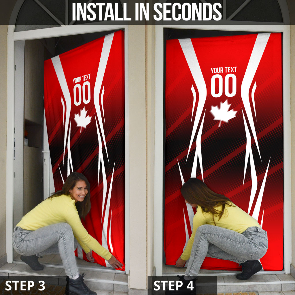 Custom Canada Soccer Player Door Cover Go Canada Maple Leaf