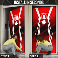 Custom Canada Soccer Player Door Cover Go Canada Maple Leaf