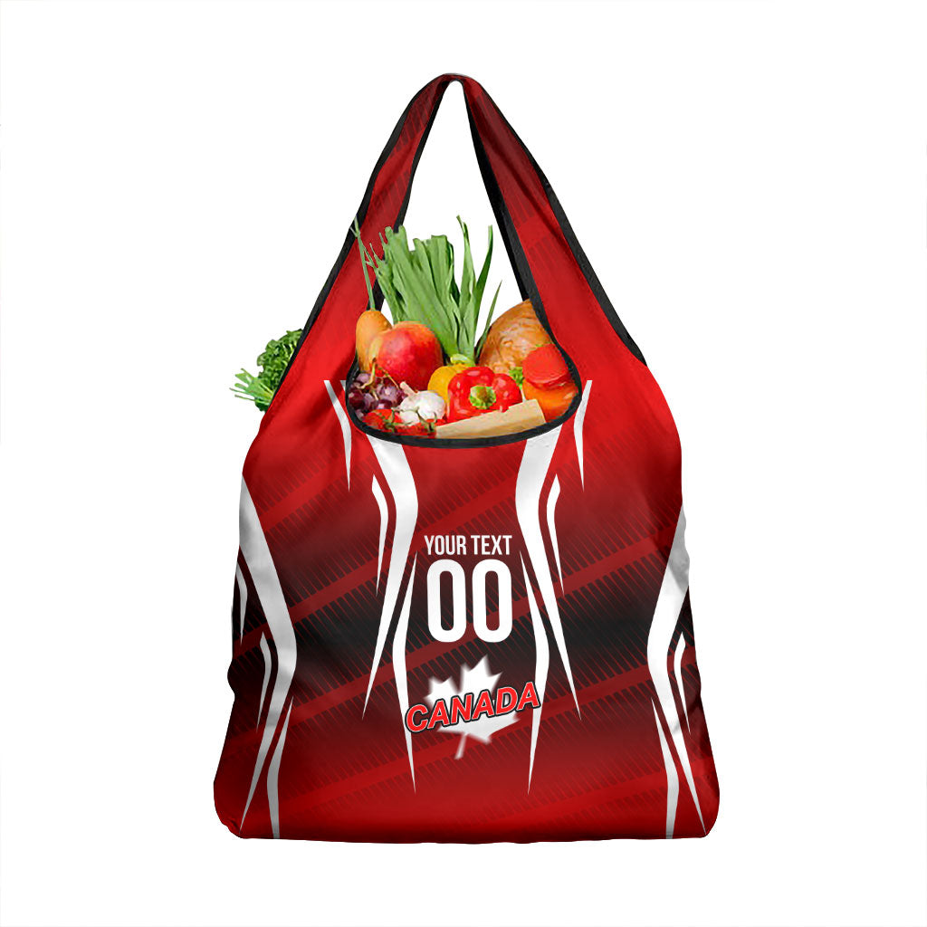 Custom Canada Soccer Player Grocery Bag Go Canada Maple Leaf