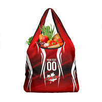 Custom Canada Soccer Player Grocery Bag Go Canada Maple Leaf