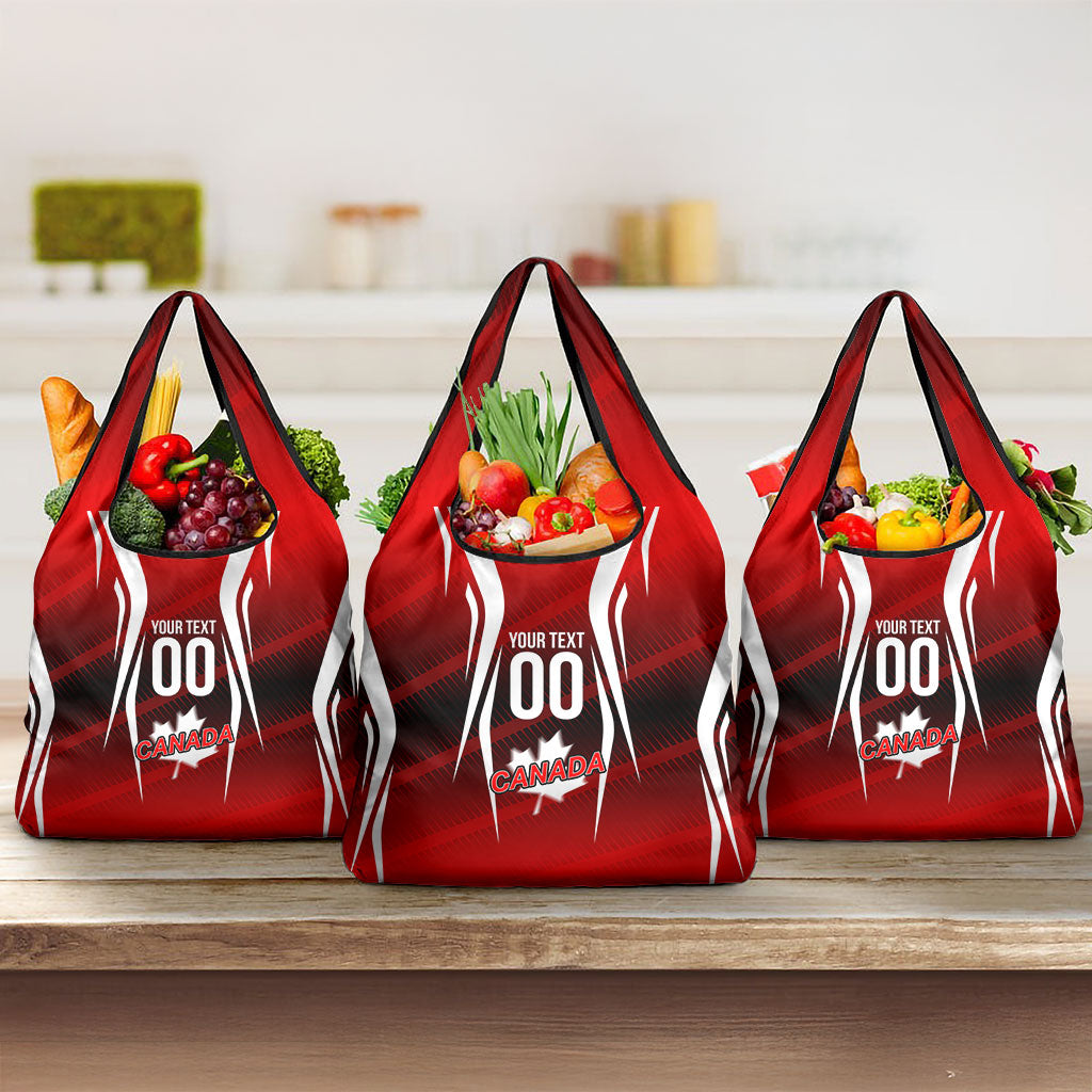 Custom Canada Soccer Player Grocery Bag Go Canada Maple Leaf