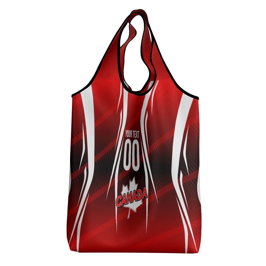 Custom Canada Soccer Player Grocery Bag Go Canada Maple Leaf