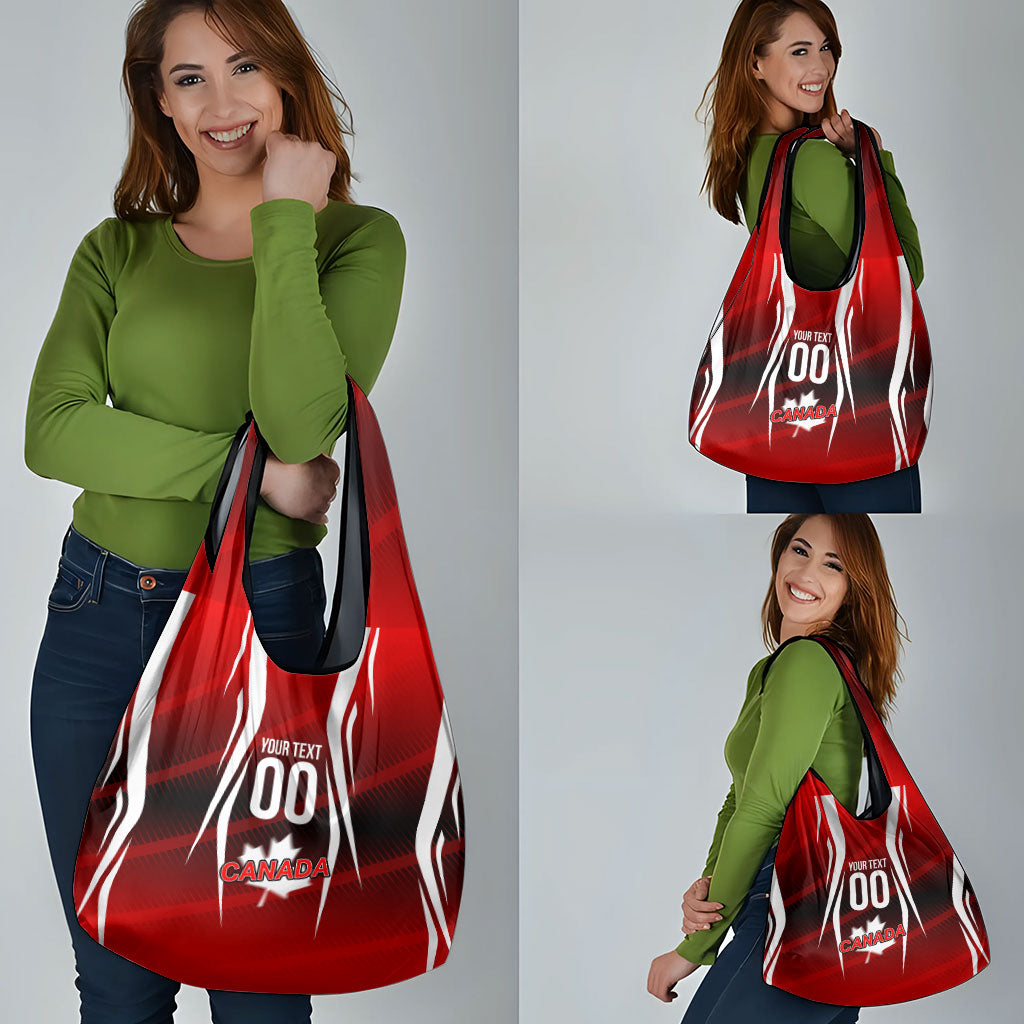 Custom Canada Soccer Player Grocery Bag Go Canada Maple Leaf