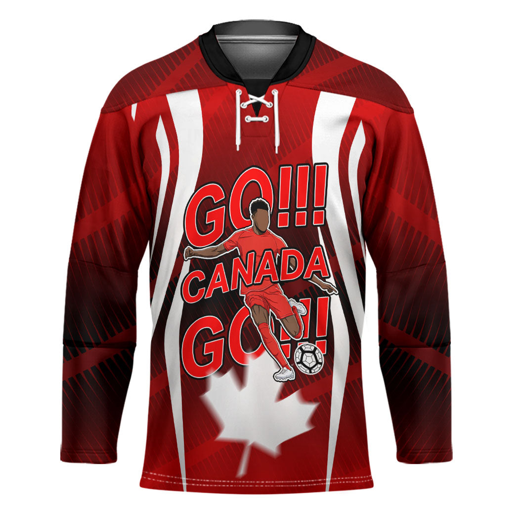 Custom Canada Soccer Player Hockey Jersey Go Canada Maple Leaf