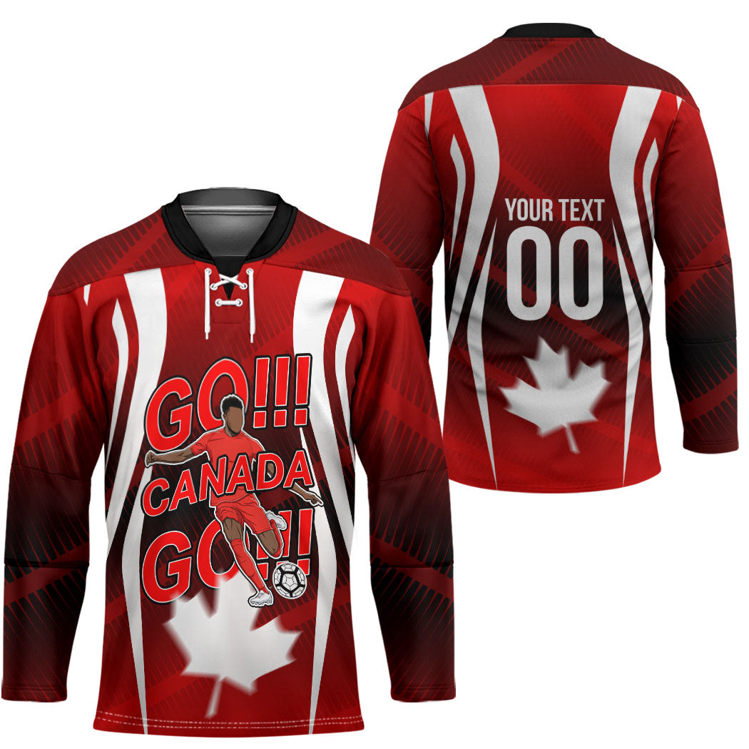 Custom Canada Soccer Player Hockey Jersey Go Canada Maple Leaf