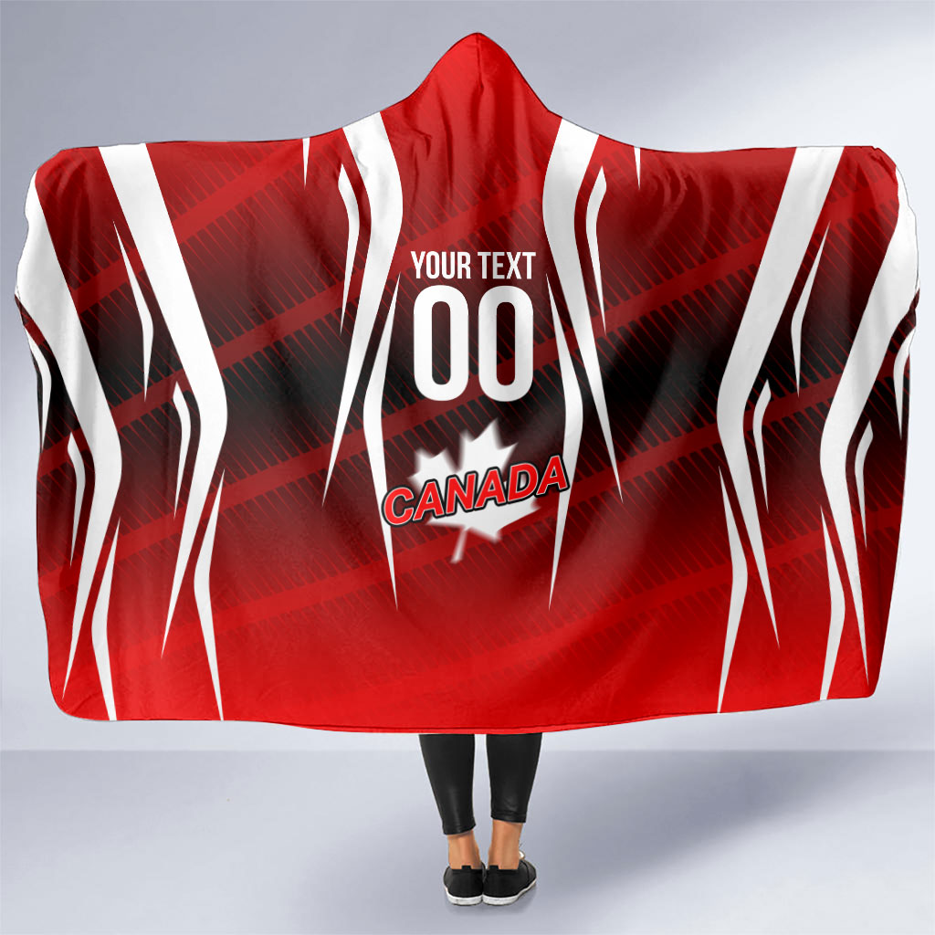 Custom Canada Soccer Player Hooded Blanket Go Canada Maple Leaf