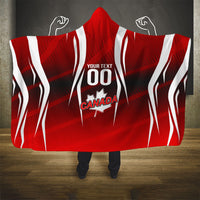 Custom Canada Soccer Player Hooded Blanket Go Canada Maple Leaf