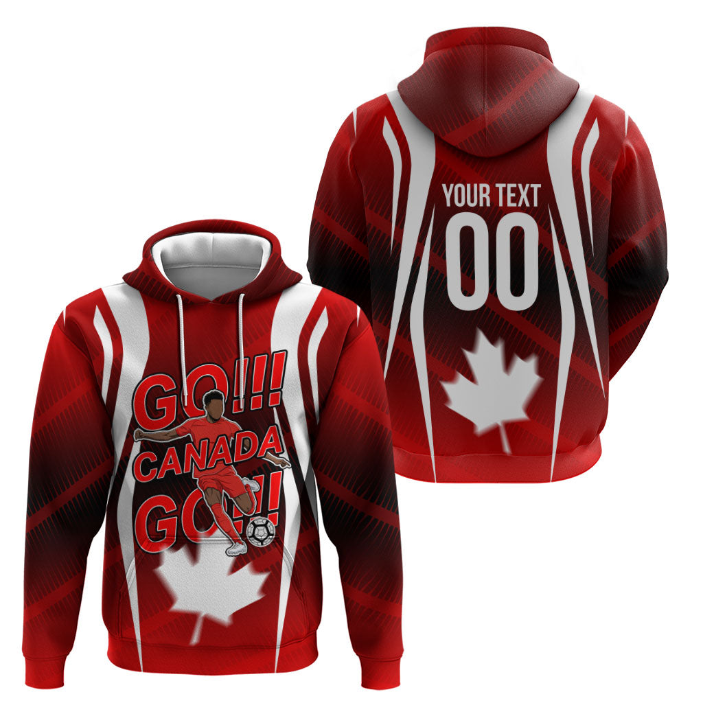 Custom Canada Soccer Player Hoodie Go Canada Maple Leaf