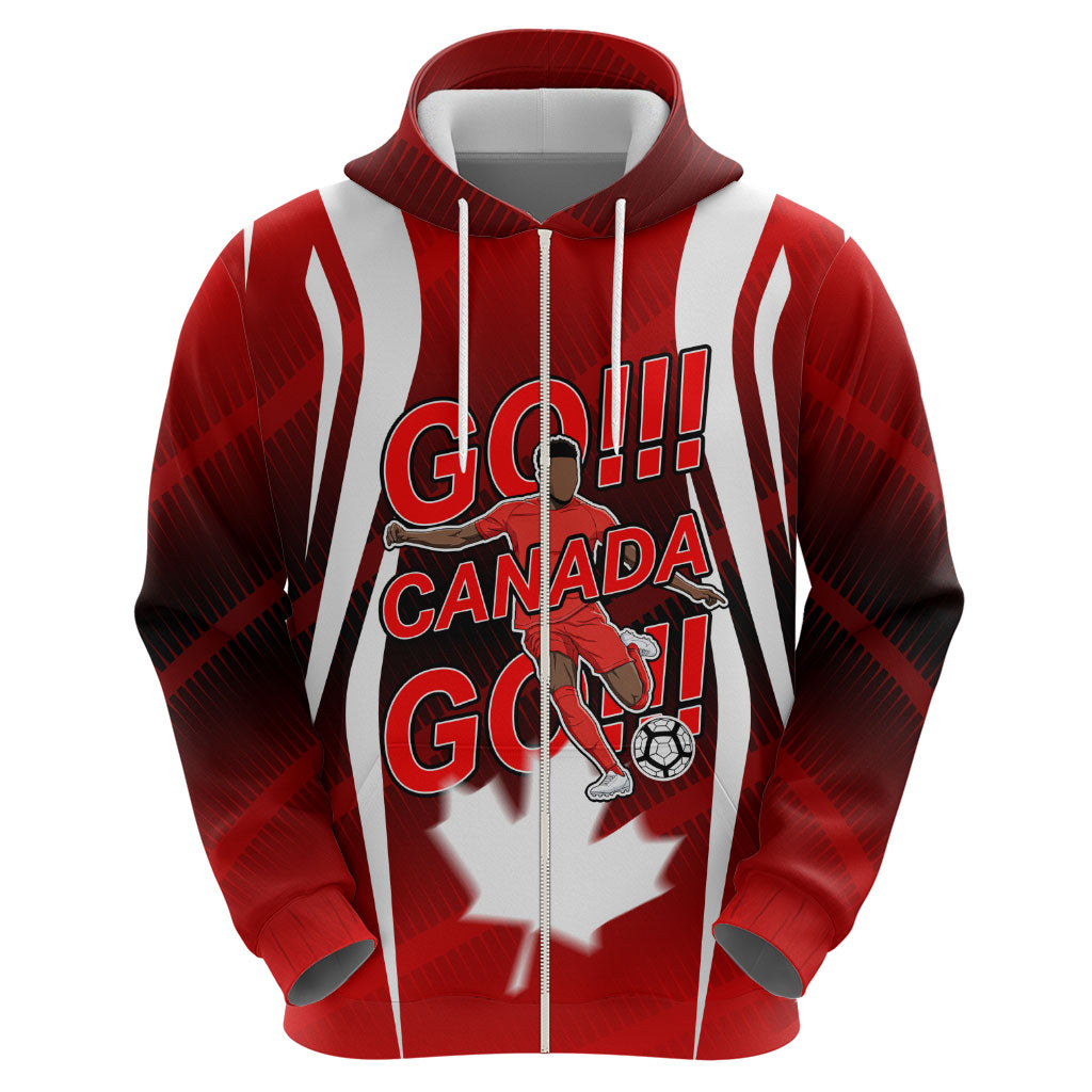Custom Canada Soccer Player Hoodie Go Canada Maple Leaf