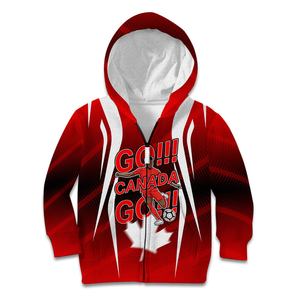Custom Canada Soccer Player Kid Hoodie Go Canada Maple Leaf