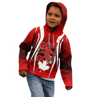 Custom Canada Soccer Player Kid Hoodie Go Canada Maple Leaf