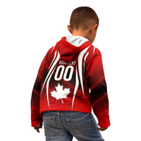 Custom Canada Soccer Player Kid Hoodie Go Canada Maple Leaf