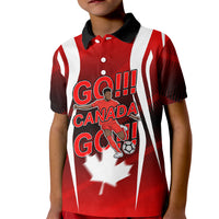Custom Canada Soccer Player Kid Polo Shirt Go Canada Maple Leaf