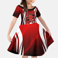 Custom Canada Soccer Player Kid Short Sleeve Dress Go Canada Maple Leaf