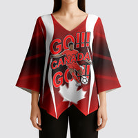 Custom Canada Soccer Player Kimono Sleeve Blouse Go Canada Maple Leaf