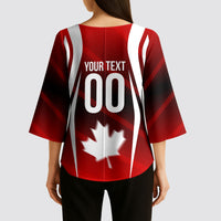 Custom Canada Soccer Player Kimono Sleeve Blouse Go Canada Maple Leaf