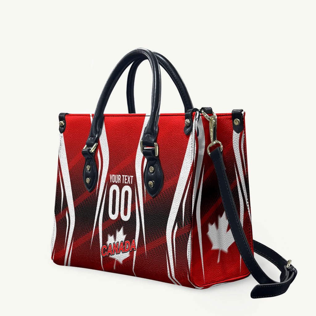 Custom Canada Soccer Player Leather Bag Go Canada Maple Leaf