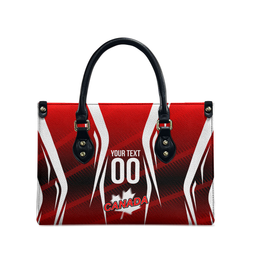 Custom Canada Soccer Player Leather Bag Go Canada Maple Leaf