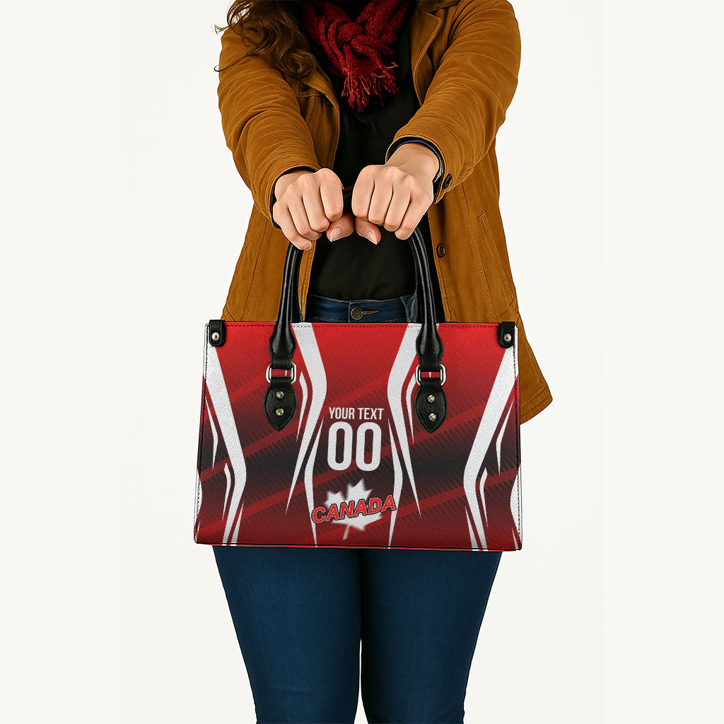 Custom Canada Soccer Player Leather Bag Go Canada Maple Leaf