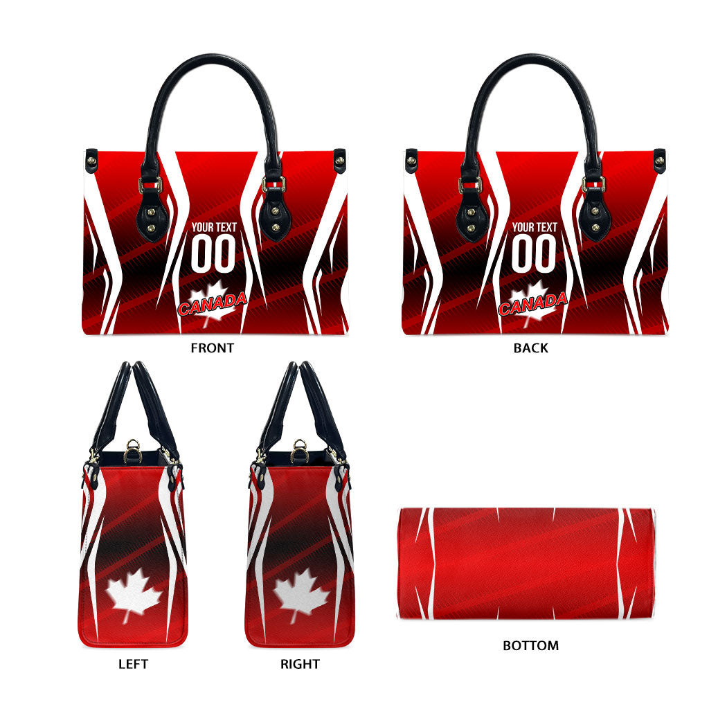 Custom Canada Soccer Player Leather Bag Go Canada Maple Leaf