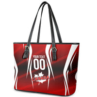 Custom Canada Soccer Player Leather Tote Bag Go Canada Maple Leaf