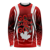 Custom Canada Soccer Player Long Sleeve Shirt Go Canada Maple Leaf