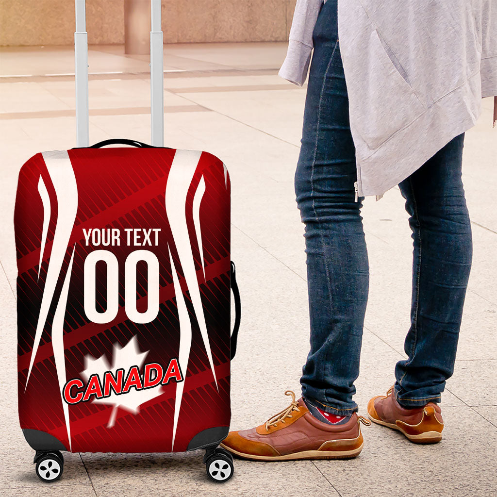 Custom Canada Soccer Player Luggage Cover Go Canada Maple Leaf