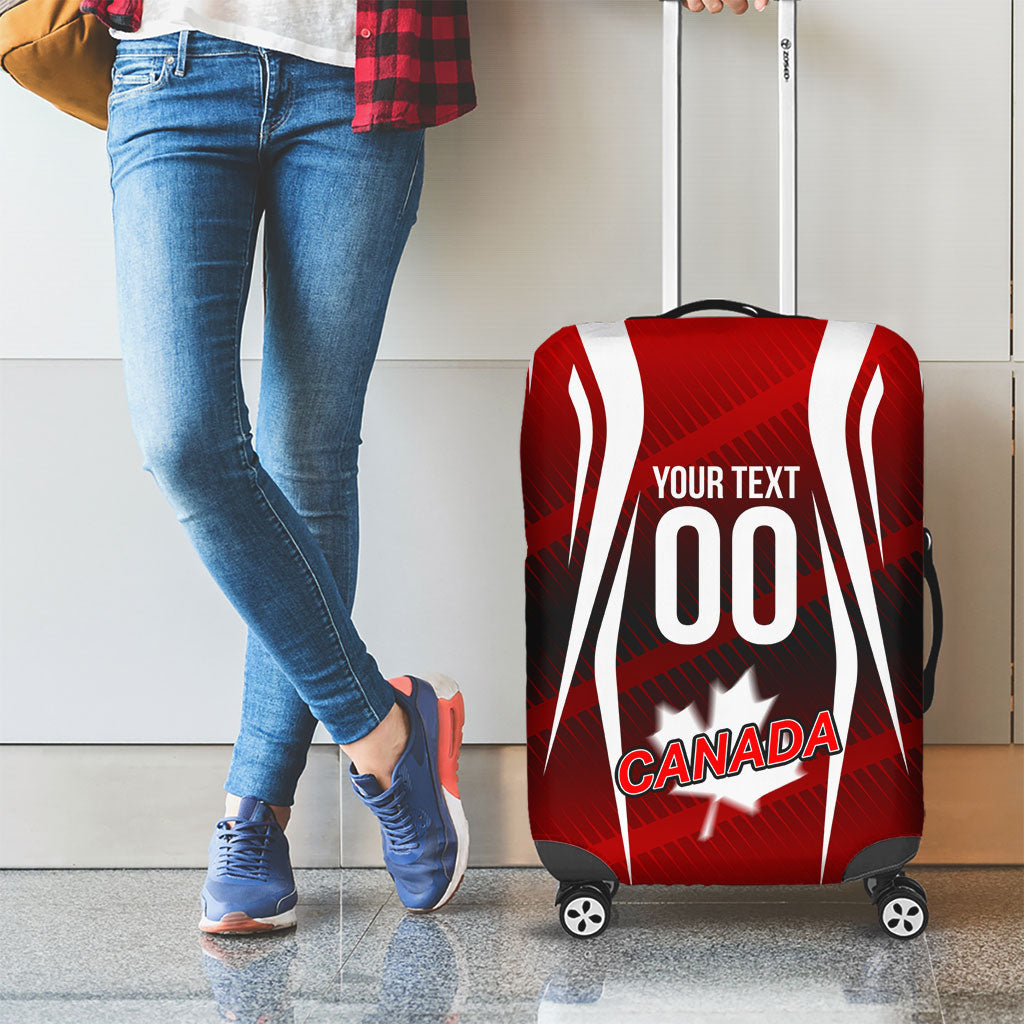 Custom Canada Soccer Player Luggage Cover Go Canada Maple Leaf