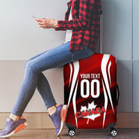 Custom Canada Soccer Player Luggage Cover Go Canada Maple Leaf
