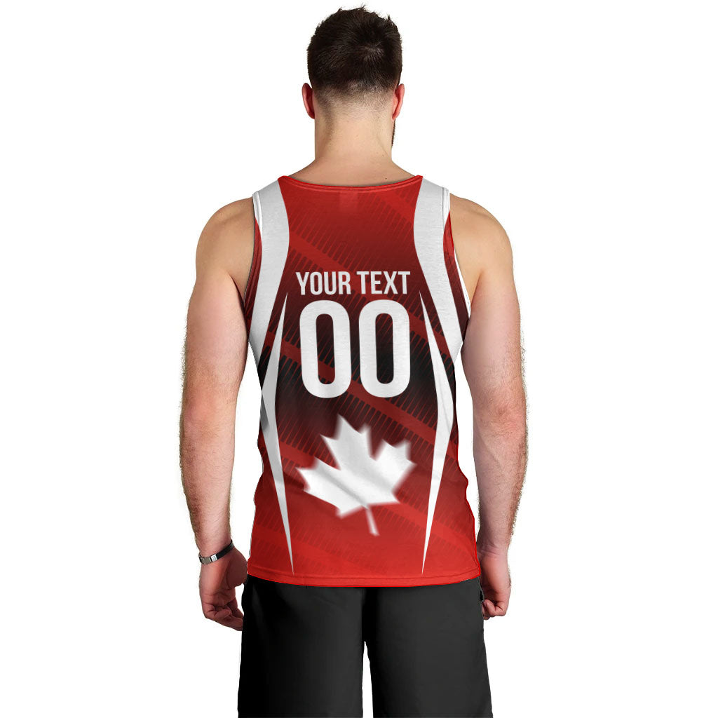 Custom Canada Soccer Player Men Tank Top Go Canada Maple Leaf