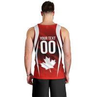 Custom Canada Soccer Player Men Tank Top Go Canada Maple Leaf