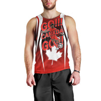 Custom Canada Soccer Player Men Tank Top Go Canada Maple Leaf