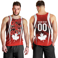 Custom Canada Soccer Player Men Tank Top Go Canada Maple Leaf