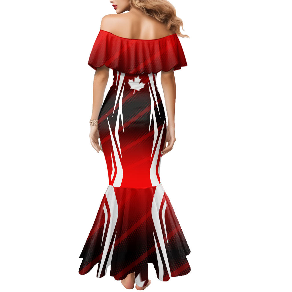 Custom Canada Soccer Player Mermaid Dress Go Canada Maple Leaf