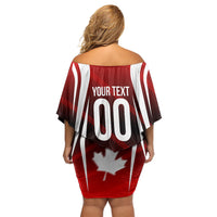Custom Canada Soccer Player Off Shoulder Short Dress Go Canada Maple Leaf