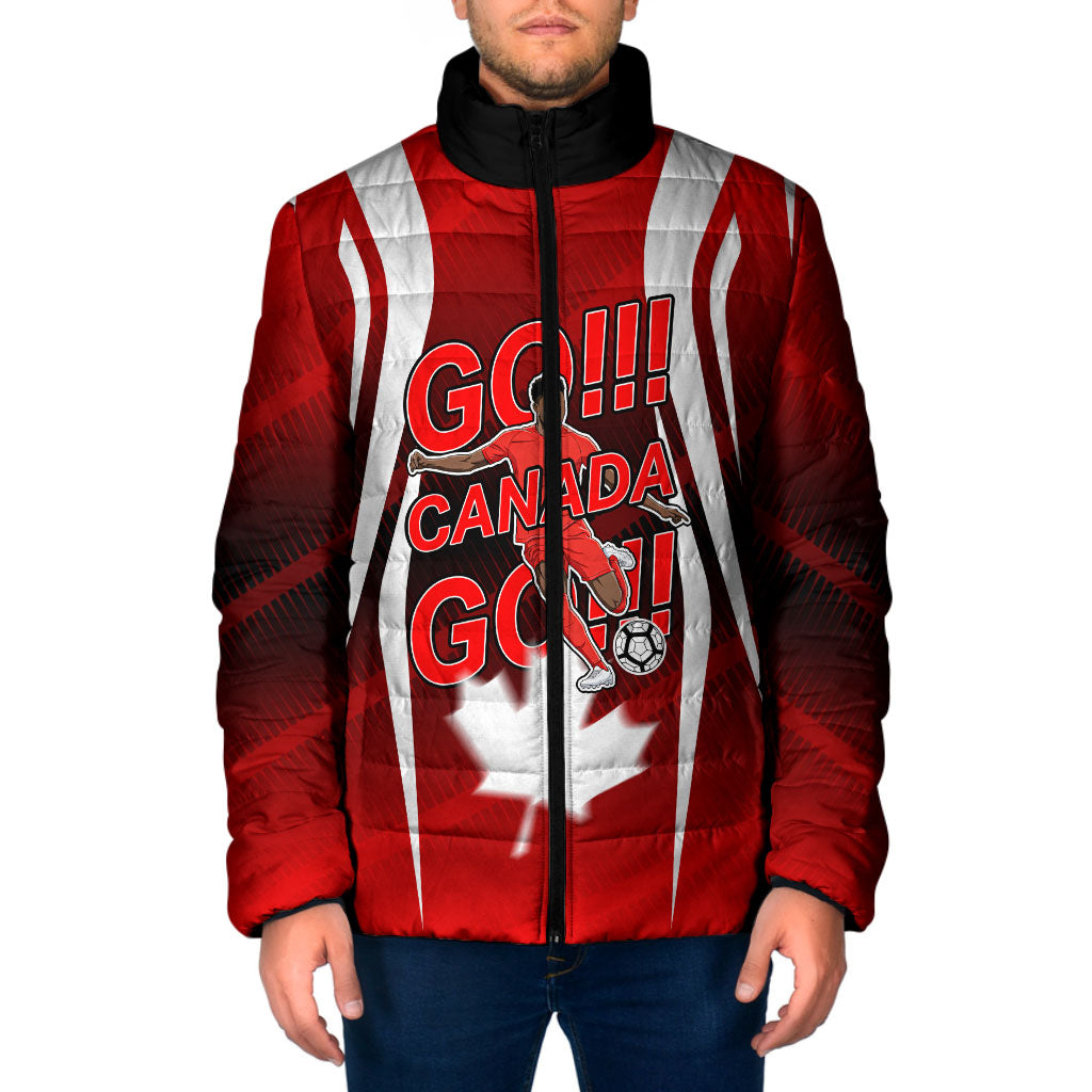 Custom Canada Soccer Player Padded Jacket Go Canada Maple Leaf