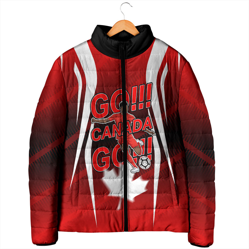 Custom Canada Soccer Player Padded Jacket Go Canada Maple Leaf