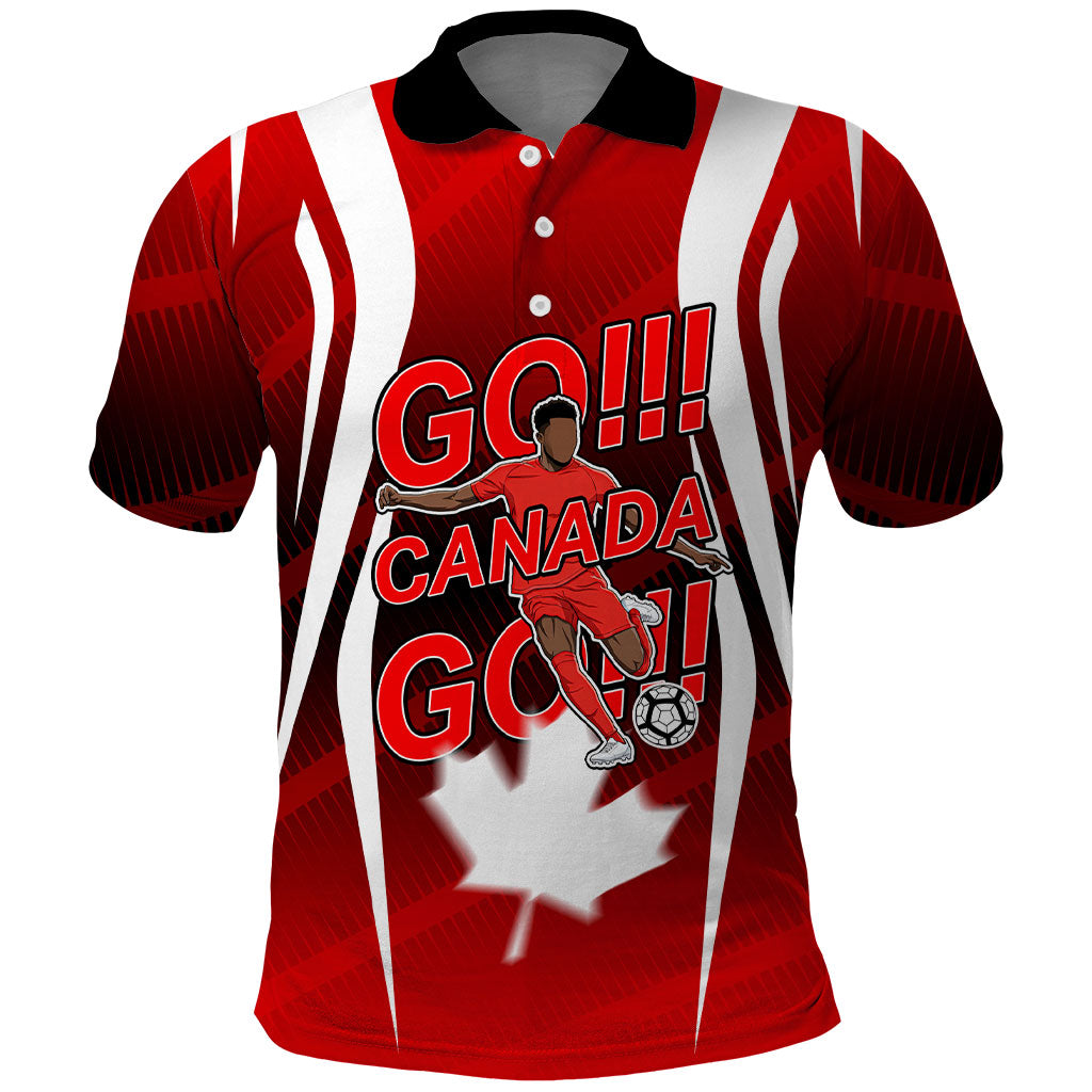 Custom Canada Soccer Player Polo Shirt Go Canada Maple Leaf