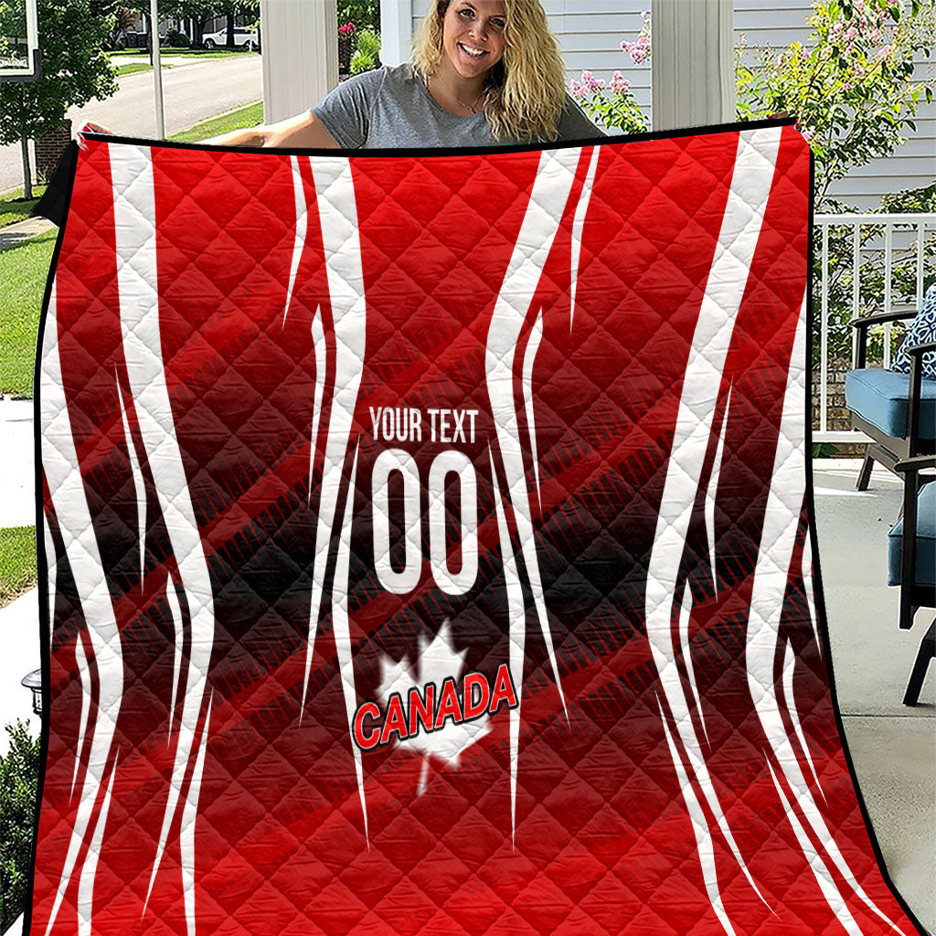 Custom Canada Soccer Player Quilt Go Canada Maple Leaf